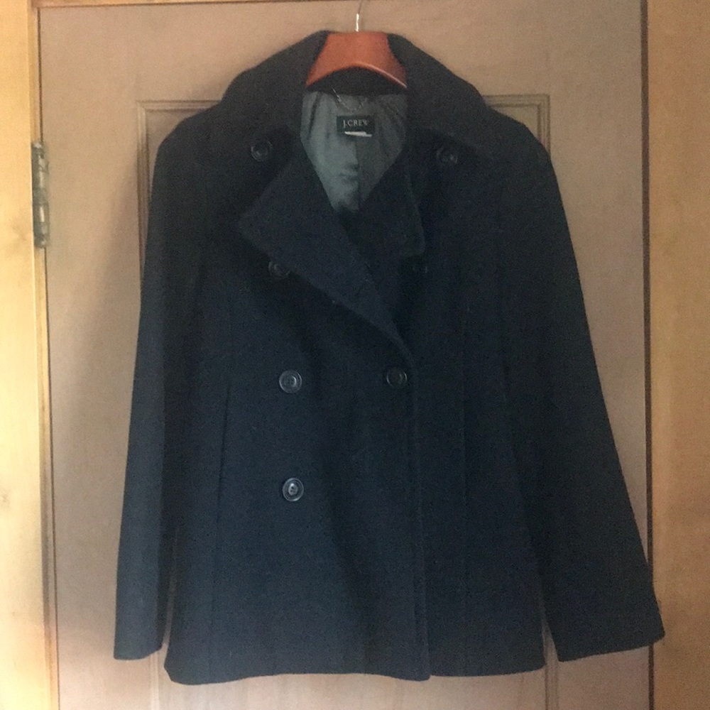 J. Crew black peacoat, size XS